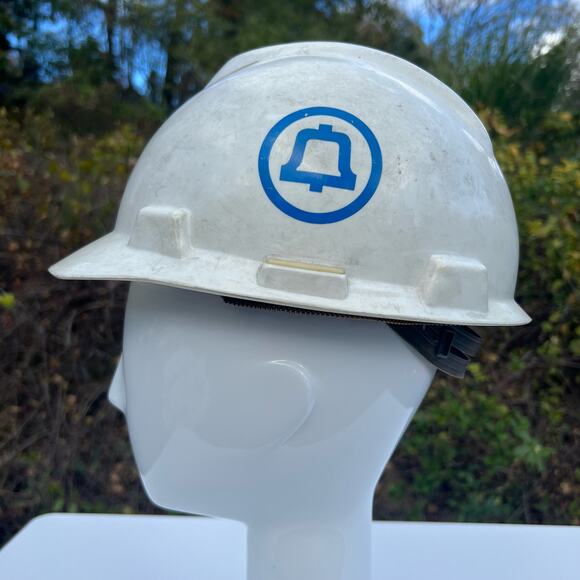 Vintage Ma Bell Telephone Lineman Hard Hat Helmet Hat Winter Rib Knit Lining - Picture 6 of 15